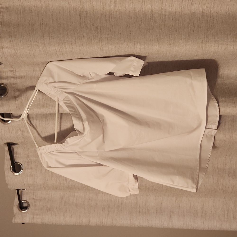White button back off the shoulder blouse